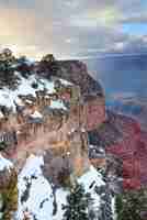 Free photo grand canyon panorama view in winter with snow