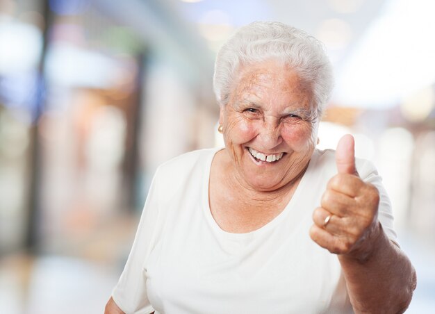 Grandma with thumb up