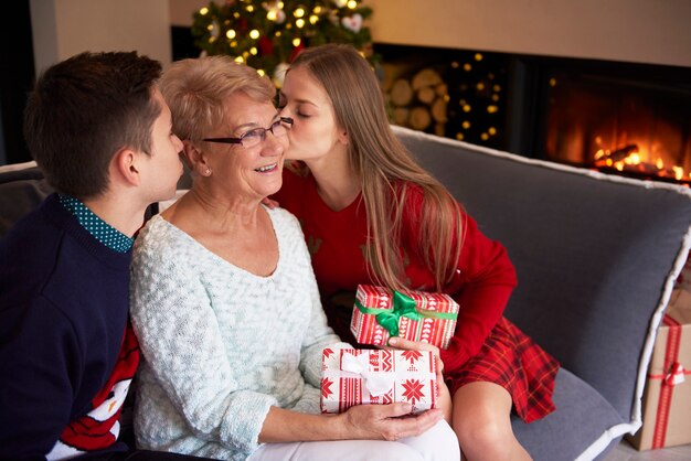 Grandmother and her beloved grandchildren