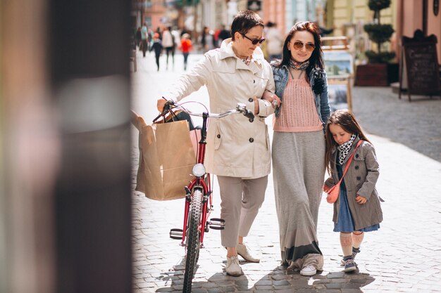 Grandmother mother daughter shopping