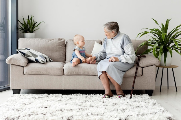 Grandmother spending time with grandchild