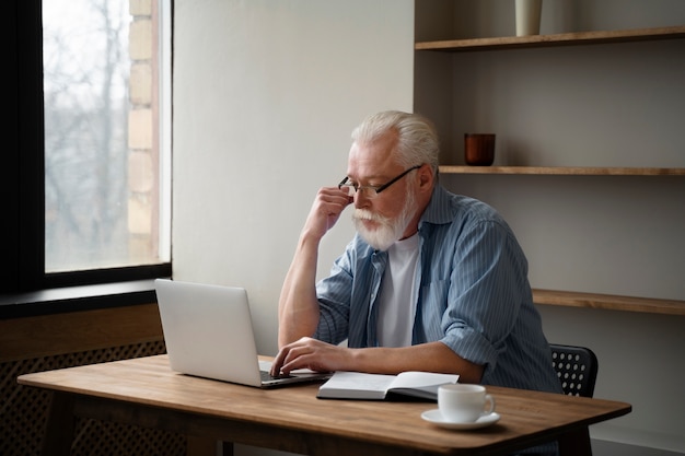 Grandparent learning to use technology