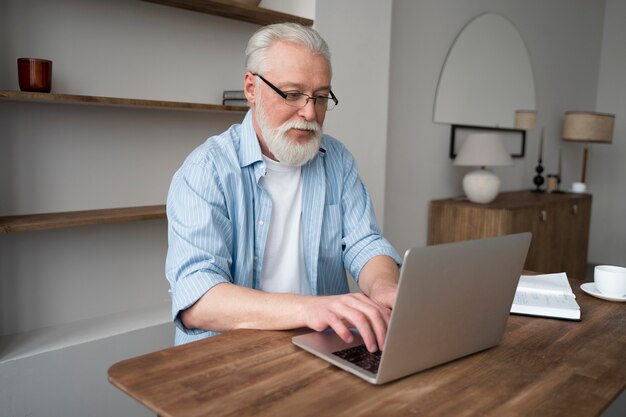 Grandparent learning to use technology