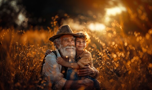 grandparent spending time their grandchildren in magical and fantasy environment