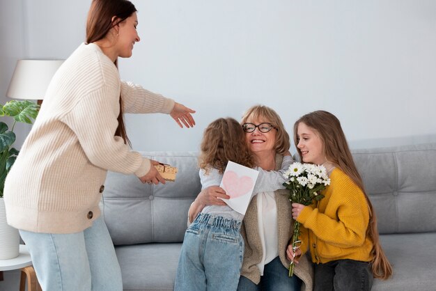 Granny spending time with her grandchildren