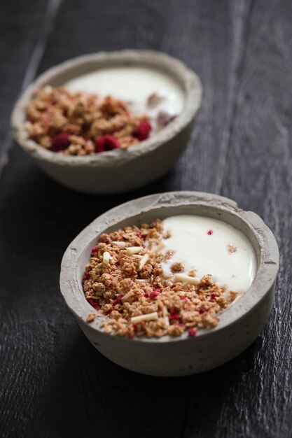 Granola. Delicious breakfast on the table