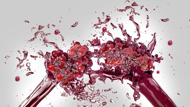 Grapes juice splash background