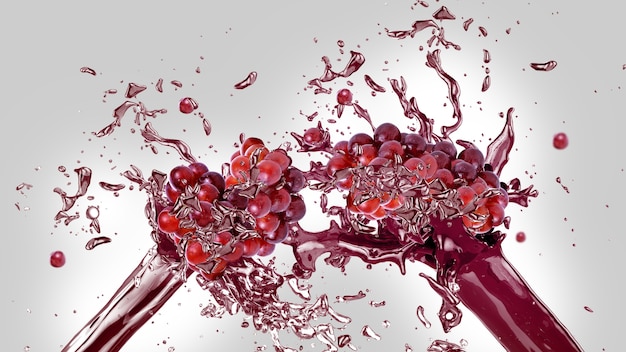 Grapes juice splash background