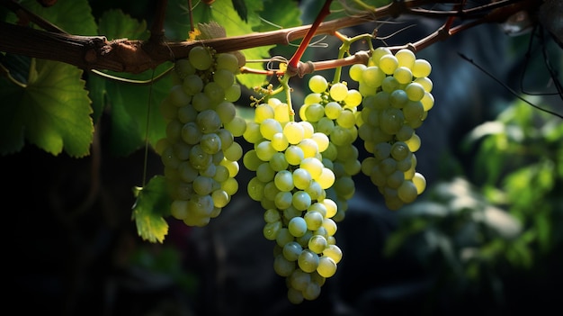 Free photo a grapevine laden with grapes abundance of grapes