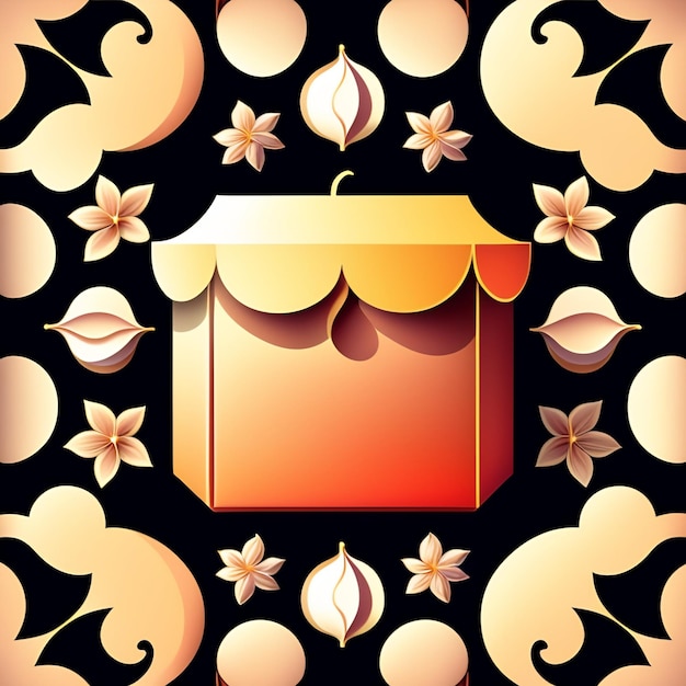 Free photo a graphic of a candle with a yellow cover and a flower pattern.