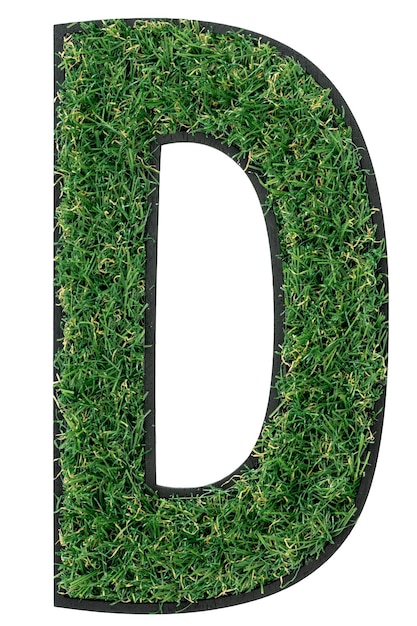 Free photo grass letter d alphabet d design isolated transparent background