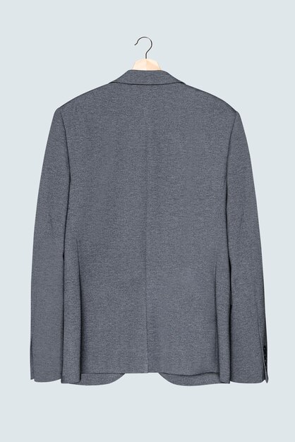 Gray blazer on hanger casual men’s fashion wear