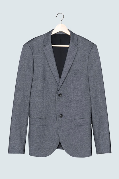 Gray blazer on hanger casual men's fashion wear