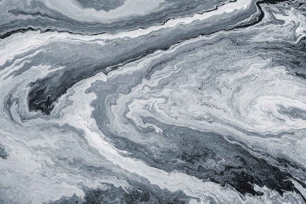 Gray fluid art marbling paint textured