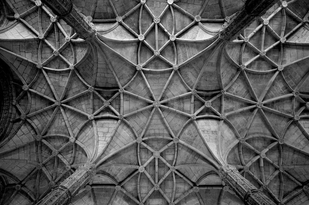 Gray scale shot of a textured ceiling