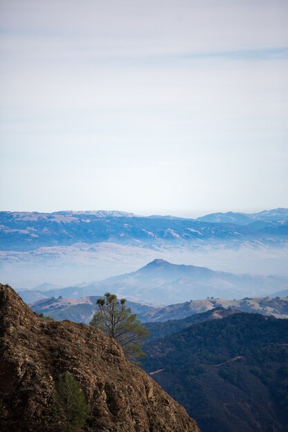 Gray sky above mountain during daytime