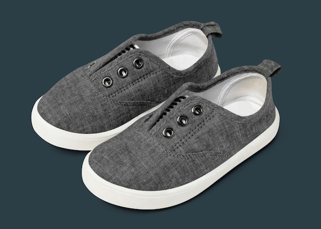 Free photo gray slip-on unisex streetwear sneakers fashion