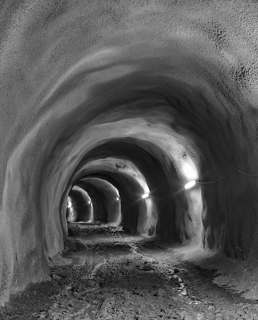 Gray tunnel inside