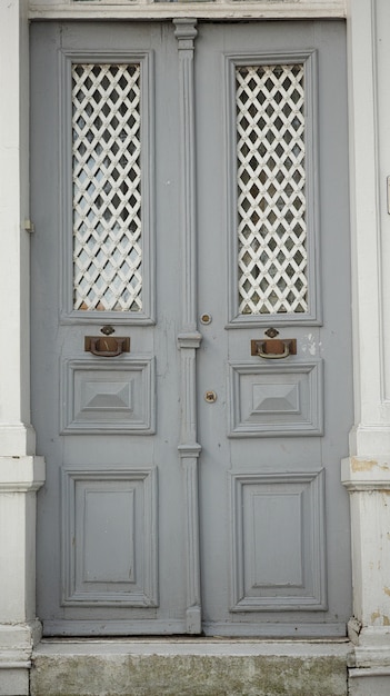 Free photo gray wooden door