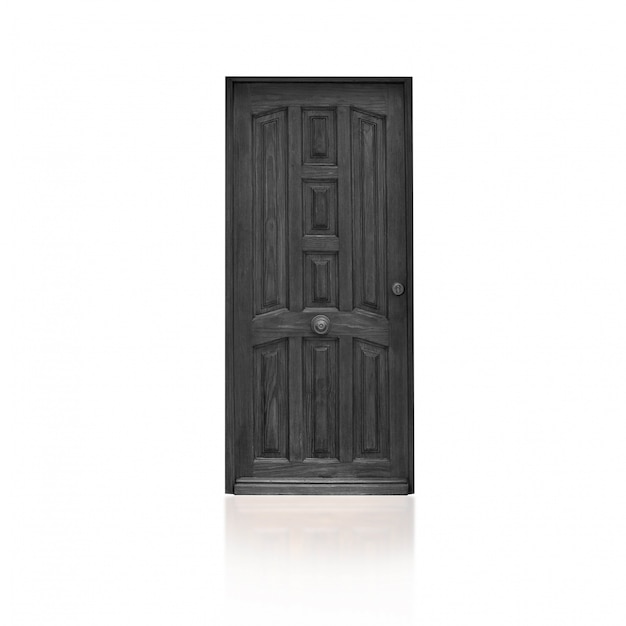 Gray wooden door