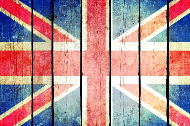 Great britain wooden grunge flag.