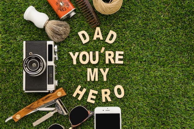 Great composition with decorative father's day elements
