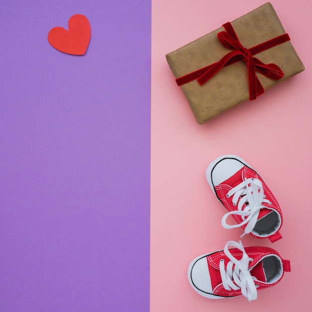 Great composition with present and shoes for father's day