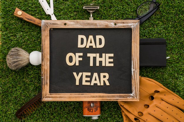 Great composition with slate for father's day
