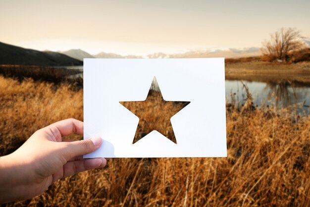 Great excellence reward perforated paper star