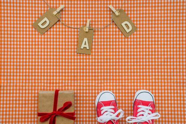 Great father's day composition with checkered background