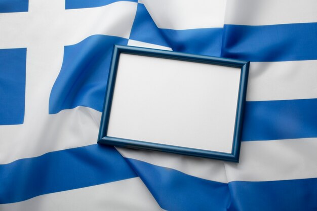 Флаг Греции с рамкой