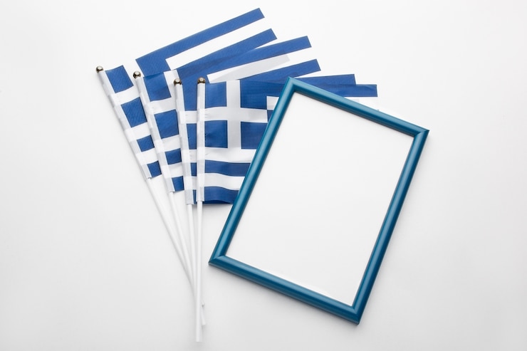 無料Photo フレーム付きギリシャ国旗