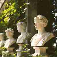 Free photo greek busts in nature