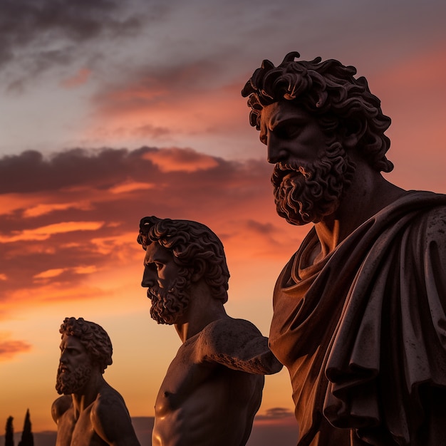 Free photo greek busts at sunshine