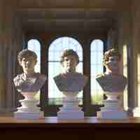 Free photo greek busts in temple