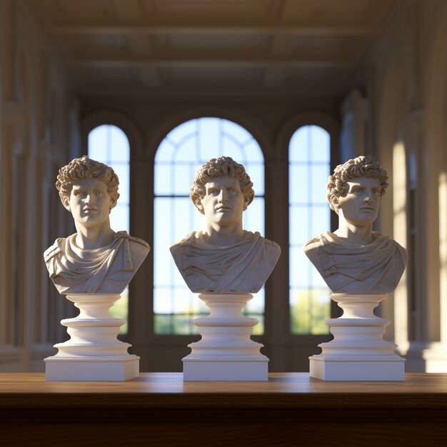 Greek busts in temple