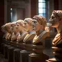 Free photo greek busts in temple