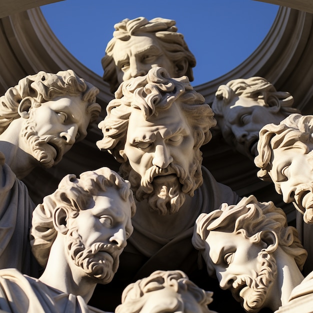 Free photo greek busts in temple