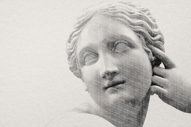 Греческая статуя в стиле гравюры