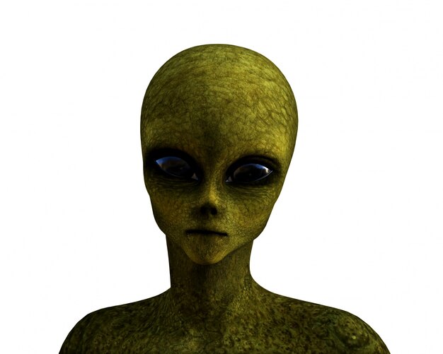 3D визуализации зеленого инопланетянина