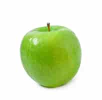 Бесплатное фото Зеленое яблоко изолированное на белизне