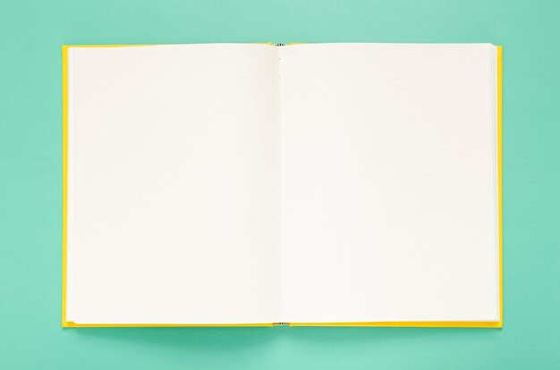 Green background with empty notebook
