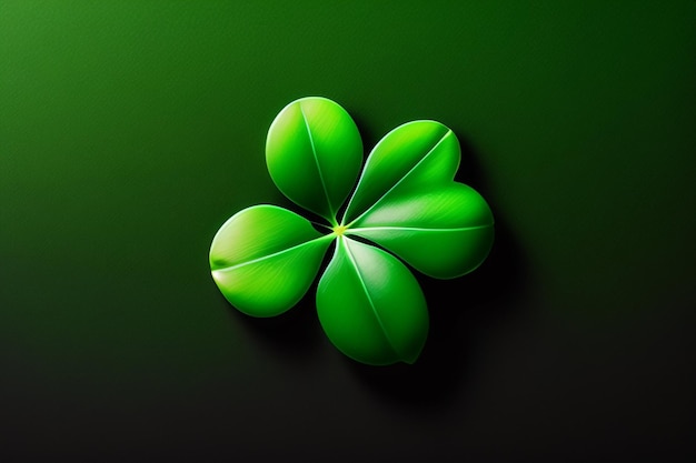 Free photo a green background with a four leaf clover on it.