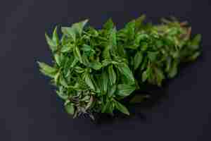 Free photo green basil on the table