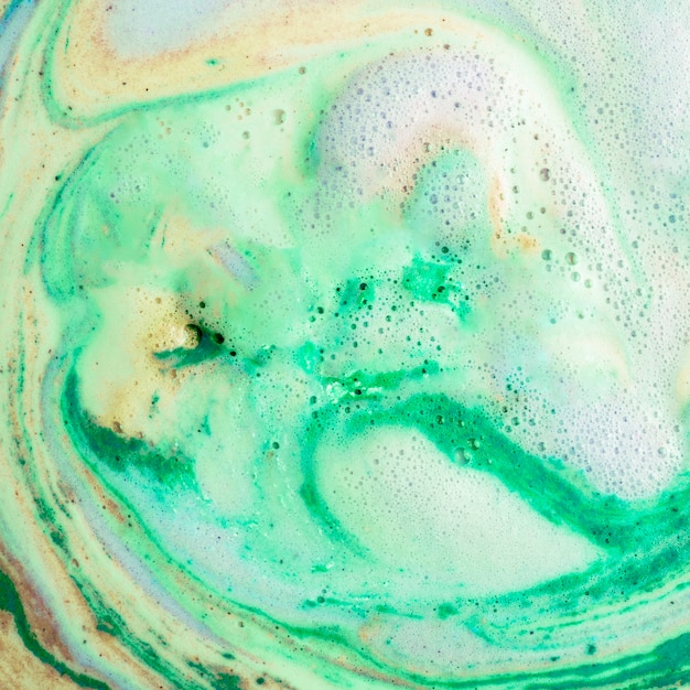 Green bath bomb bubble surface