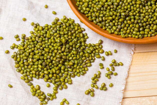 Green bean seed on table