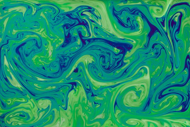 Green and blue abstract paint liquid for background