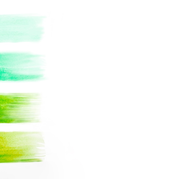 Free photo green brushstrokes on clear paper