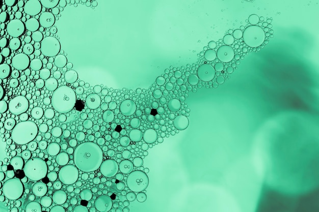 Green bubbles with defocused background