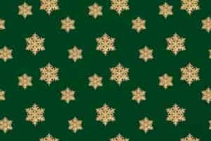 Free photo green christmas snowflake pattern background, remix of photography by wilson bentley